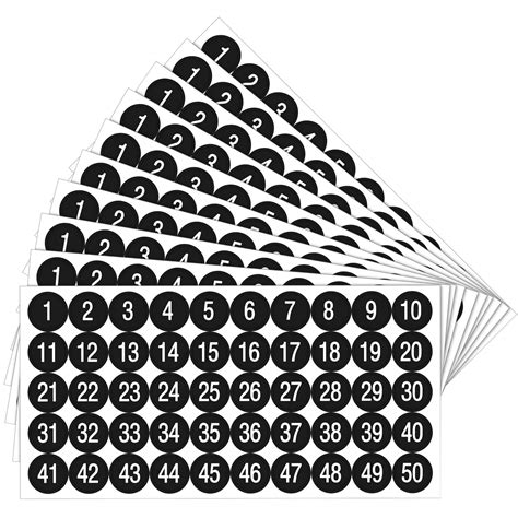 self adhesive number labels